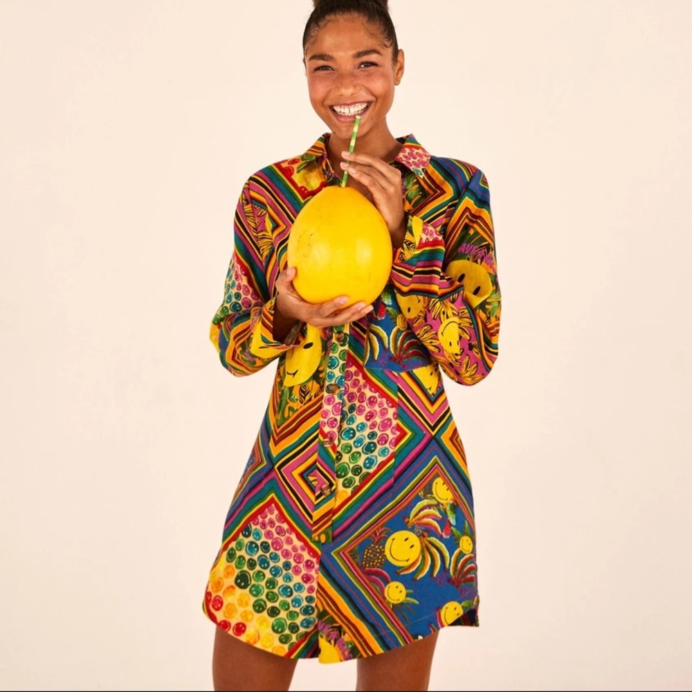 Farm Rio Smiley Romper Size M